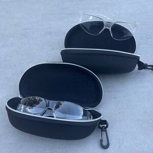 2 Pairs of Standard Size Safety Glasses with Cases